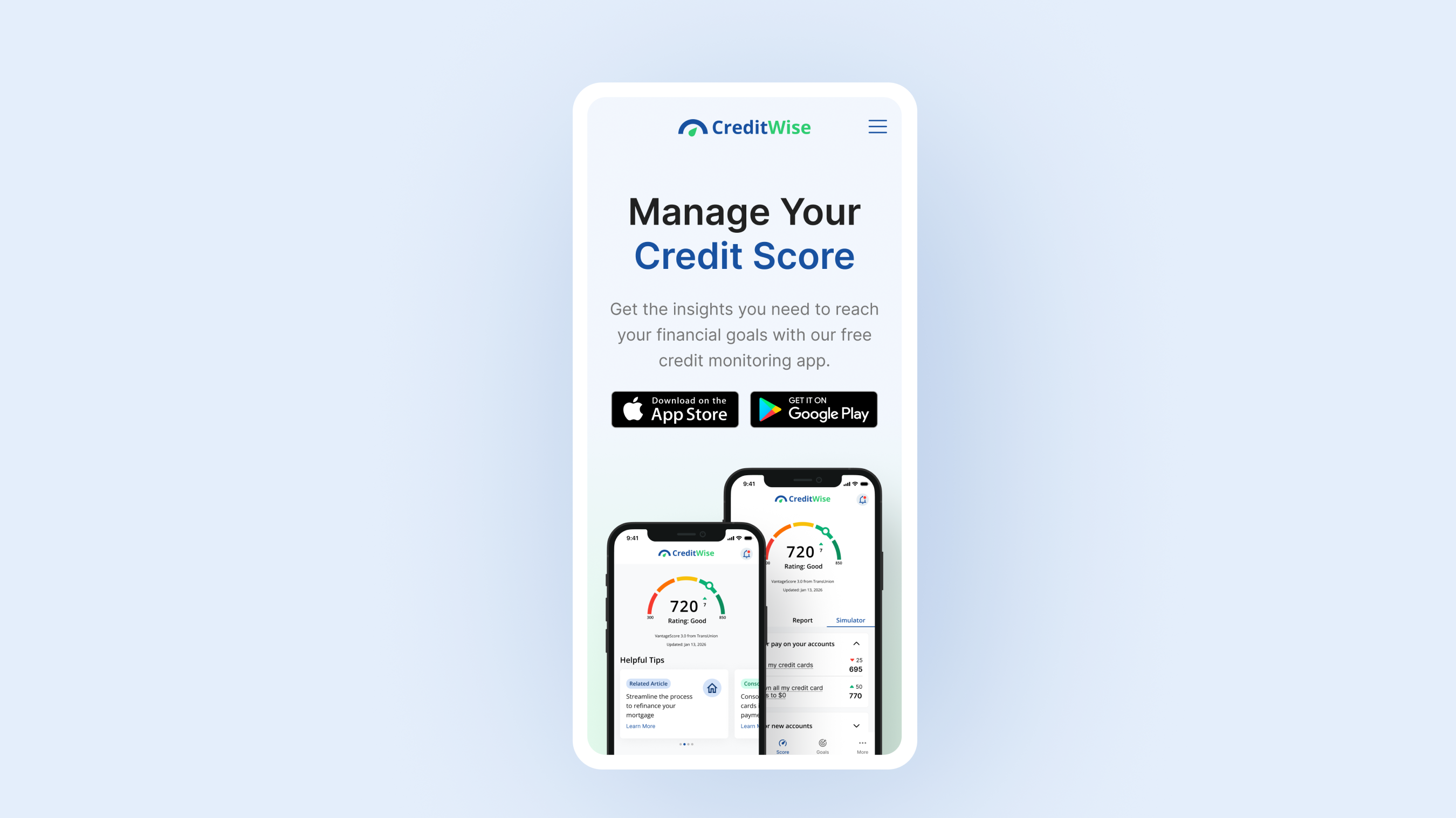Created as part of the Google UX Design Professional Certificate, CreditWise is a mobile app concept that simplifies credit monitoring through intuitive and accessible design.